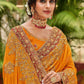 Classic Vichitra Silk Mustard Diamond Saree