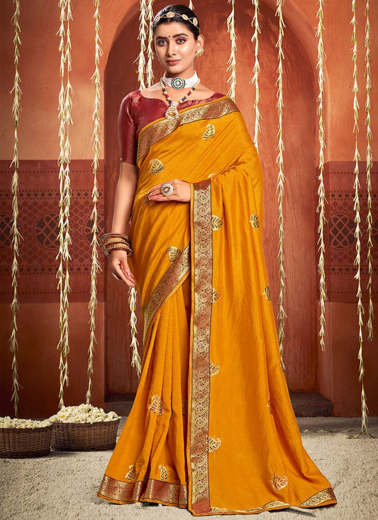 Classic Silk Mustard Weaving Saree