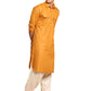 Kurta Pyjama Cotton Mustard Plain Mens