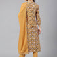 Salwar Suit Cotton Mustard Floral Patch Salwar Kameez