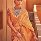 Classic Cotton Silk Mustard Foil Print Saree