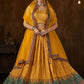 A Line Lehenga Crush Georgette Mustard Digital Print Lehenga Choli