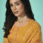 Salwar Suit Organza Mustard Diamond Salwar Kameez