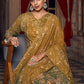 Palazzo Salwar Suit Georgette Mustard Digital Print Salwar Kameez