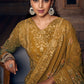 Palazzo Salwar Suit Georgette Mustard Digital Print Salwar Kameez