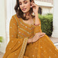 Salwar Suit Georgette Mustard Embroidered Salwar Kameez