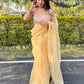 Designer Net Mustard Embroidered Saree