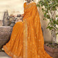 Contemporary Vichitra Silk Mustard Diamond Saree