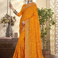 Contemporary Vichitra Silk Mustard Diamond Saree