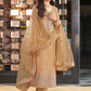 Pant Style Suit Jacquard Viscose Mustard Embroidered Salwar Kameez