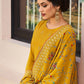 Salwar Suit Faux Georgette Mustard Embroidered Salwar Kameez