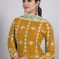 Sharara Set Faux Georgette Mustard Embroidered Salwar Kameez