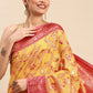 Contemporary Soft Cotton Mustard Weaving Saree