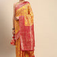 Contemporary Soft Cotton Mustard Weaving Saree