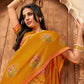 Classic Chiffon Mustard Fancy Work Saree