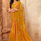 Classic Chiffon Mustard Fancy Work Saree