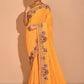 Trendy Saree Georgette Mustard Embroidered Saree