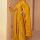 Palazzo Salwar Suit Georgette Mustard Embroidered Salwar Kameez