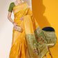 Trendy Saree Handloom Silk Mustard Woven Saree
