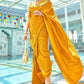 Contemporary Kanjivaram Silk Mustard Woven Saree