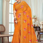 Contemporary Georgette Mustard Embroidered Saree