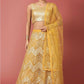 A Line Lehenga Net Mustard Embroidered Lehenga Choli