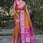 Classic Organza Mustard Jacquard Work Saree