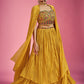 Lehenga Choli Chinon Mustard Cut Dana Lehenga Choli