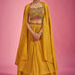 Lehenga Choli Chinon Mustard Cut Dana Lehenga Choli