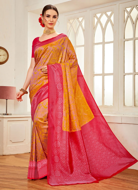 Classic Silk Mustard Weaving Saree