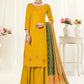 Palazzo Salwar Suit Pashmina Mustard Embroidered Salwar Kameez