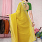 Contemporary Cotton Mustard Plain Saree