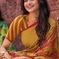 Trendy Saree Faux Crepe Mustard Print Saree