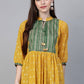 Designer Kurti Georgette Mustard Print Kurtis