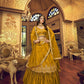 A Line Lehenga Satin Silk Mustard Embroidered Lehenga Choli