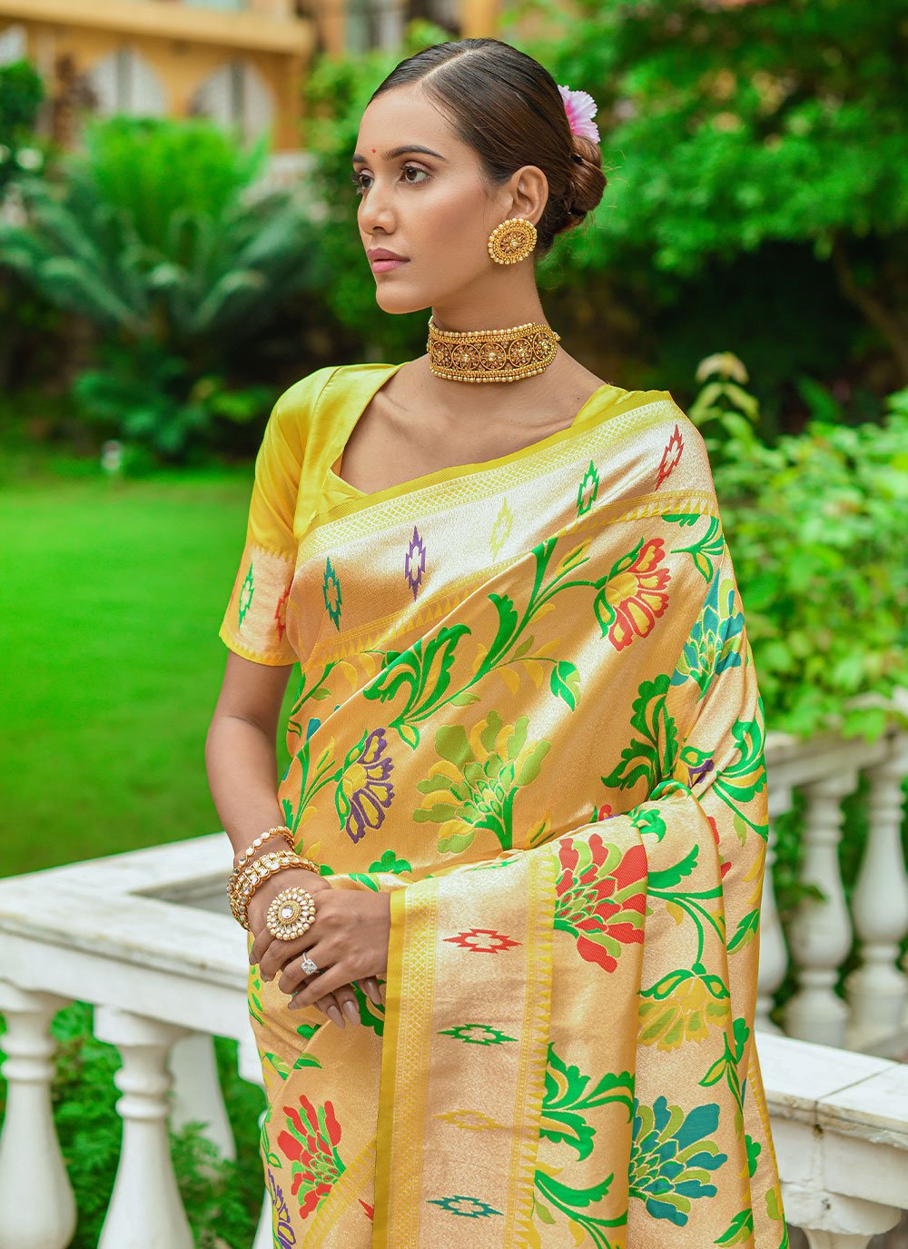 Classic Silk Mustard Woven Saree