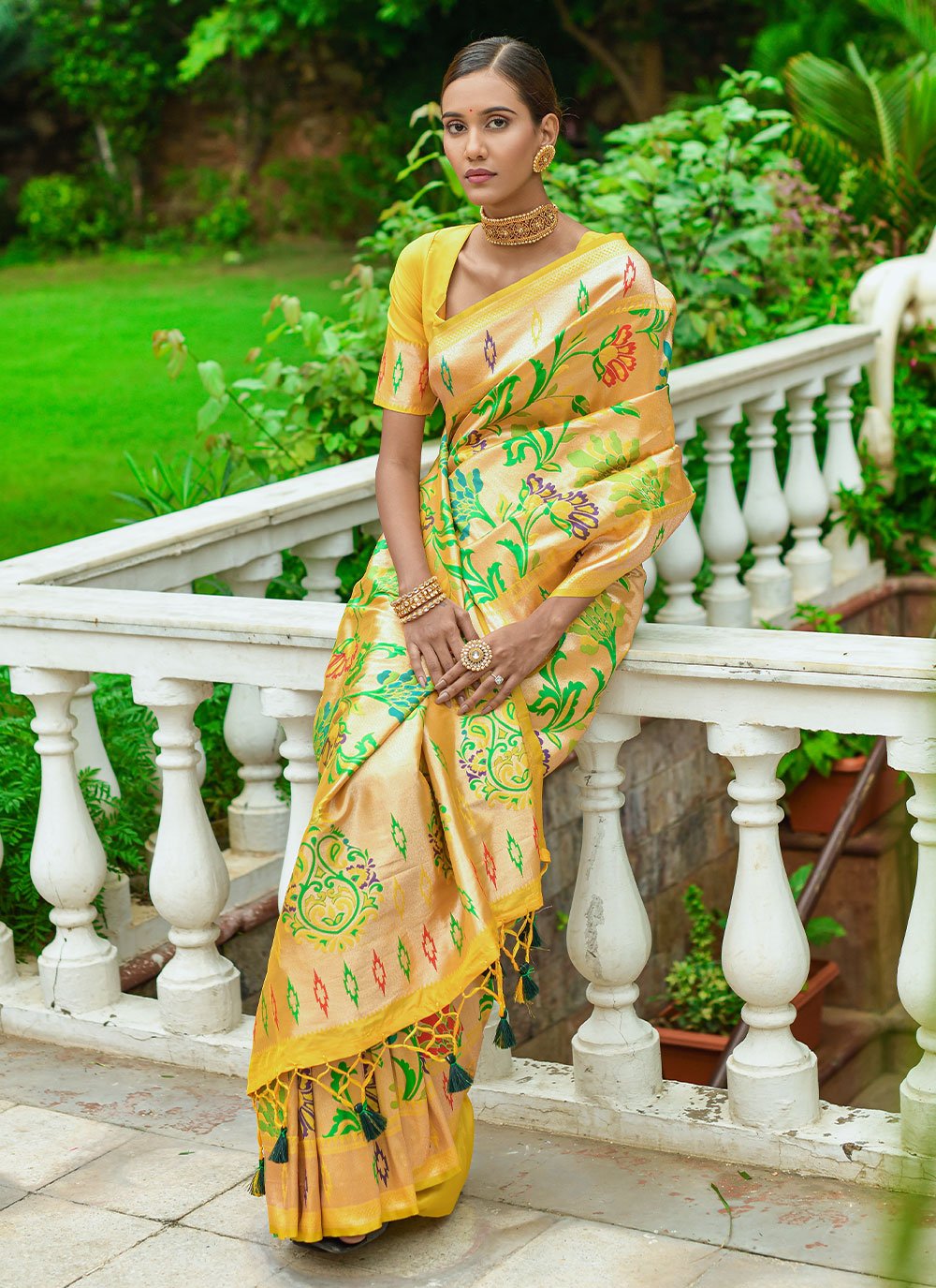 Classic Silk Mustard Woven Saree