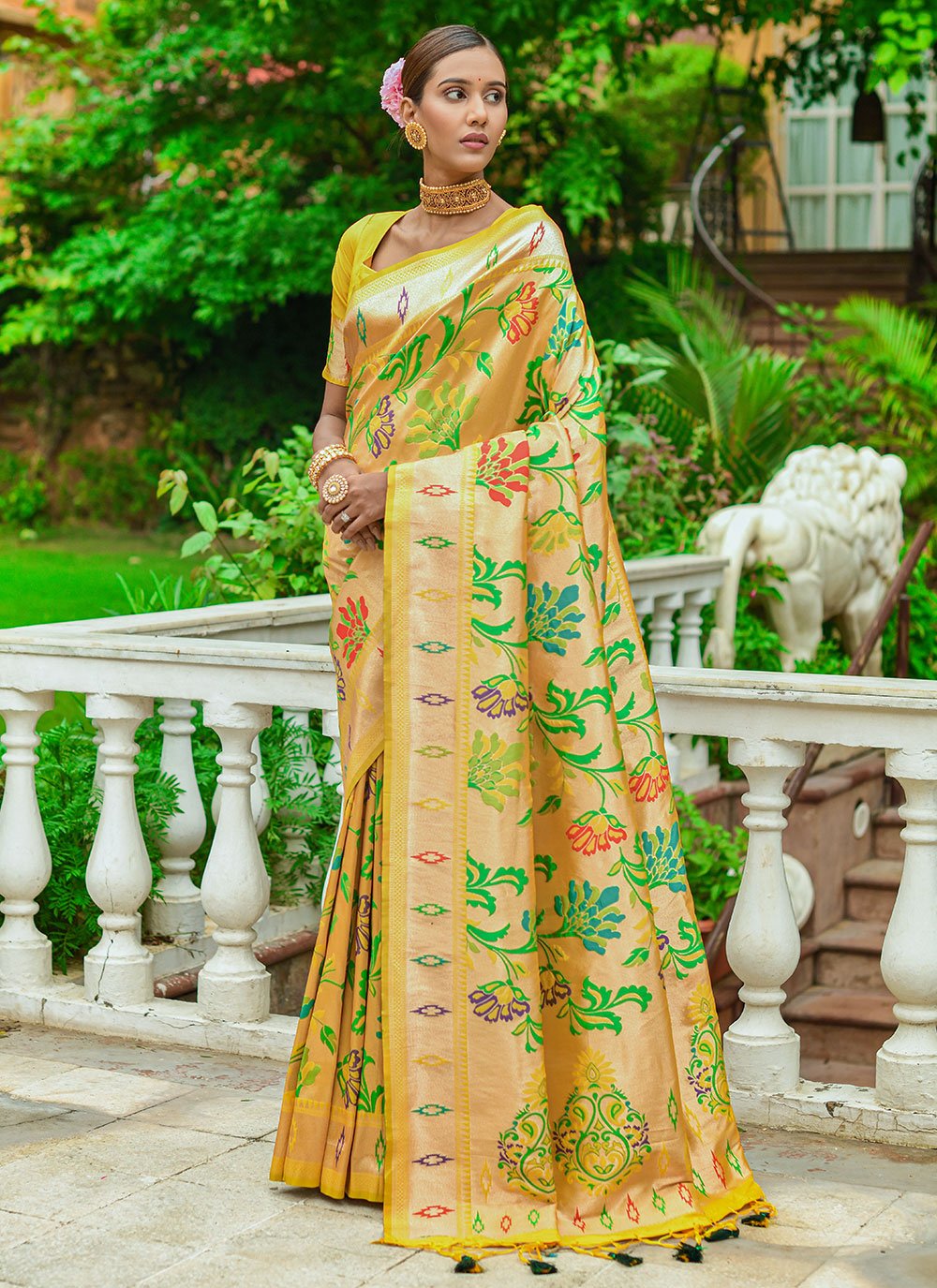 Classic Silk Mustard Woven Saree