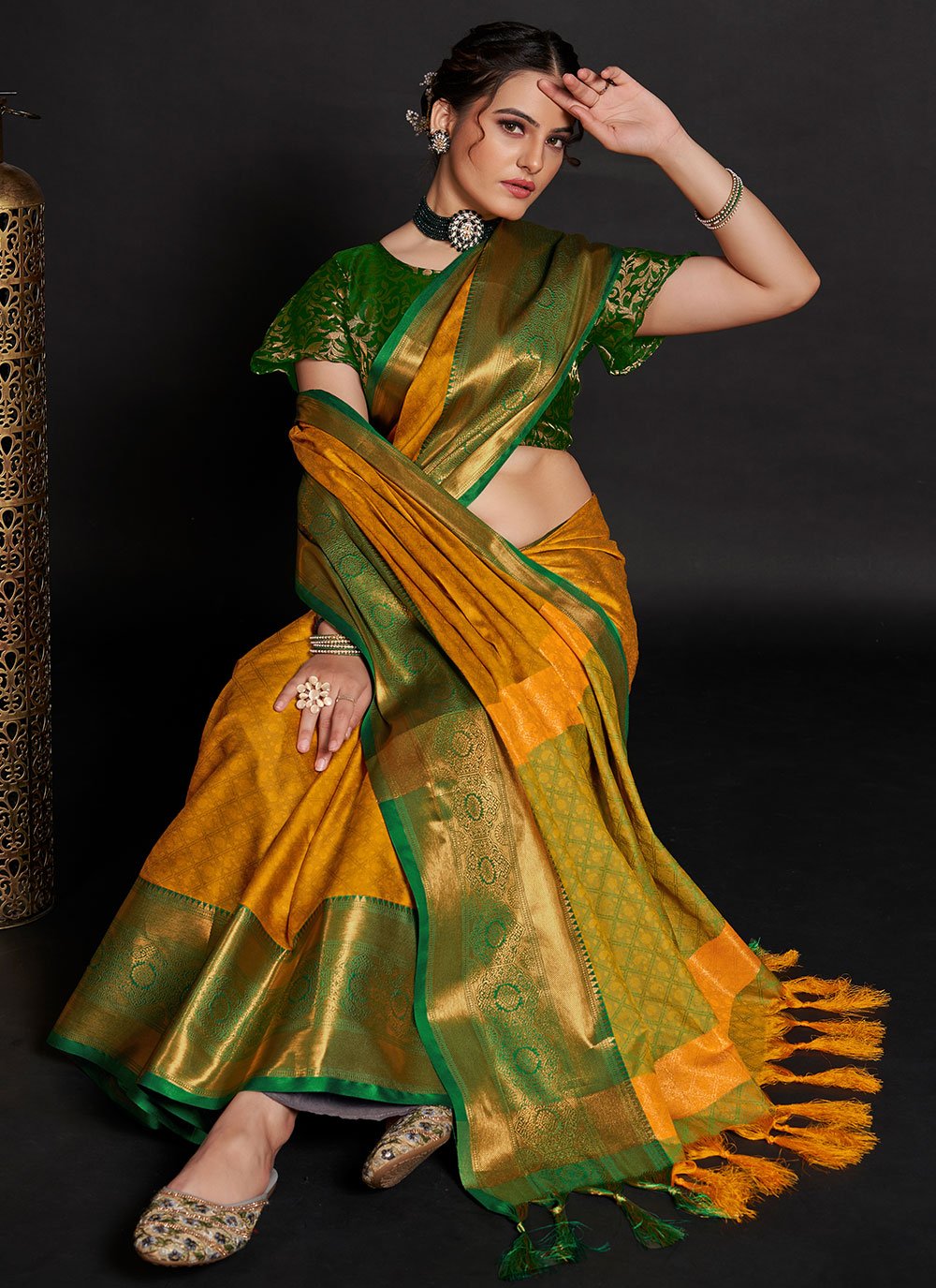 Classic Silk Mustard Weaving Saree