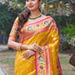 Traditional Saree Silk Mustard Weaving Saree