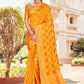 Contemporary Silk Mustard Patch Border Saree
