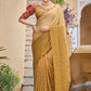 Contemporary Chinon Mustard Sequins Saree