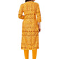 Casual Kurti Rayon Viscose Mustard Foil Print Kurtis