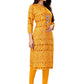 Casual Kurti Rayon Viscose Mustard Foil Print Kurtis