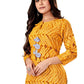 Casual Kurti Rayon Viscose Mustard Foil Print Kurtis