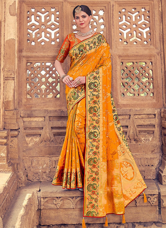 Classic Silk Mustard Weaving Saree