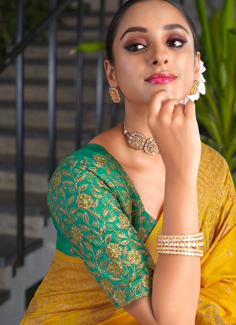 Classic Silk Mustard Patch Border Saree