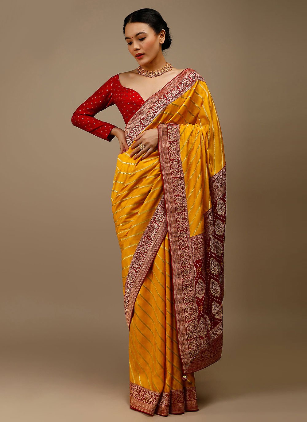 Classic Art Banarasi Silk Mustard Woven Saree