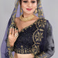 A Line Lehenga Net Blue Embroidered Lehenga Choli