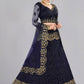 A Line Lehenga Net Blue Embroidered Lehenga Choli